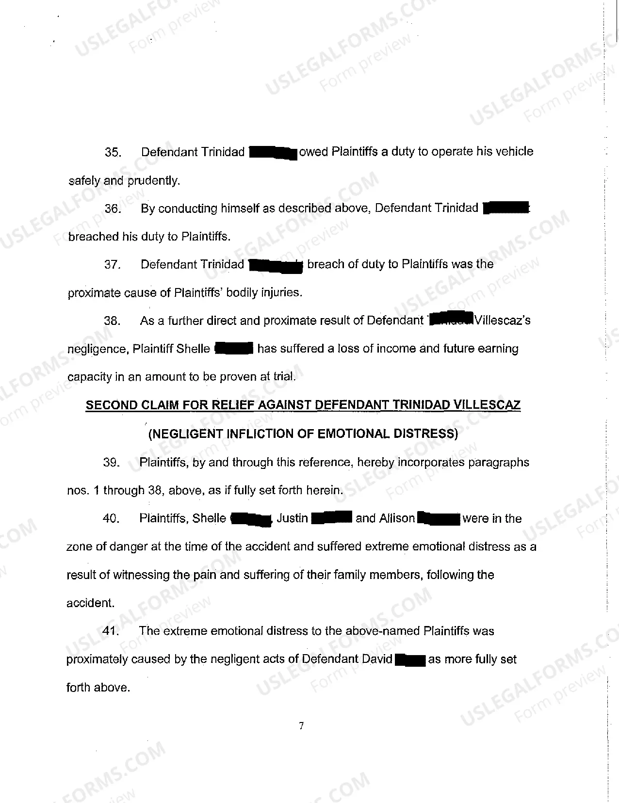 Preview A01 Complaint and Jury Demand - Two-Car Collision, Loss of Consortium Claim