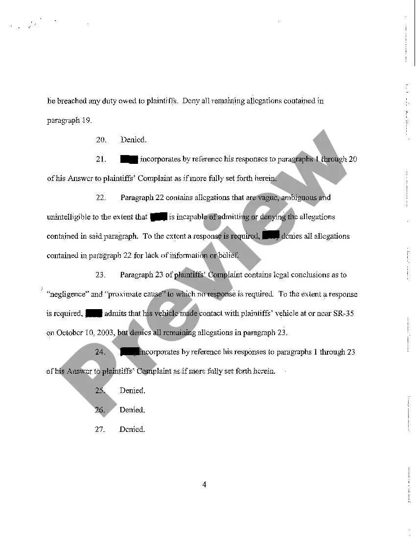 Get A06 Defendant's Answer to Complaint and Joinder in Jury Demand Preview A06 Defendant's Answer to Complaint and Joinder in Jury Demand