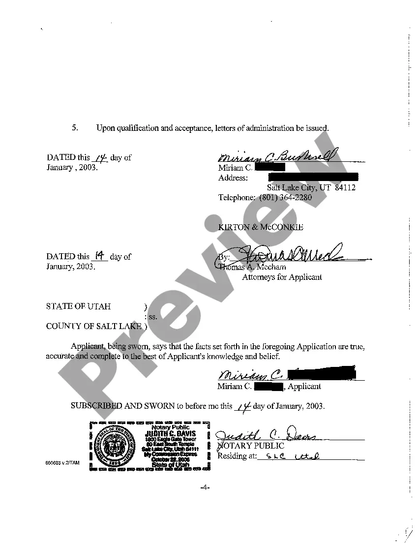 Preview A01 Application For Informal Appointment of Personal Representative