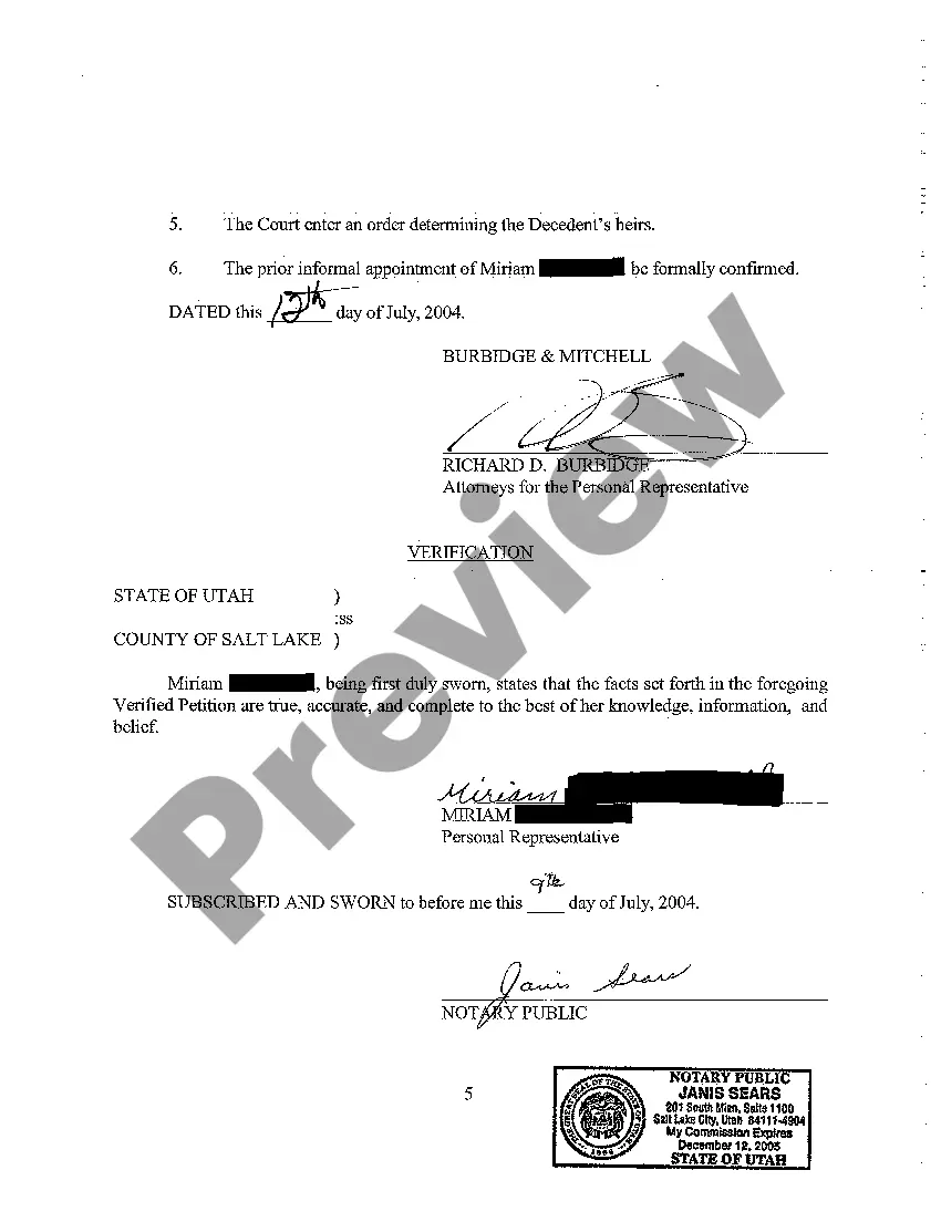 Get A17 Verified Petition for Adjudication of Intestacy and for Withdrawal of Petition for Formal Probate of Will Preview A17 Verified Petition for Adjudication of Intestacy and for Withdrawal of Petition for Formal Probate of Will