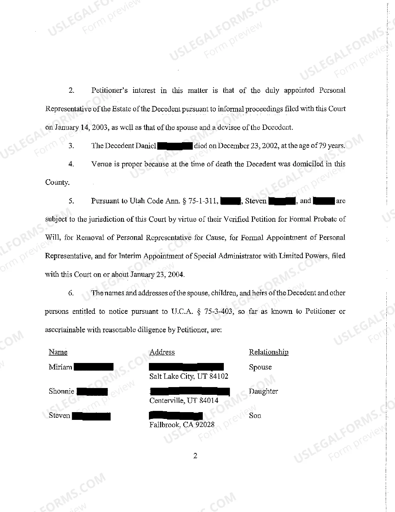 Preview A18 Petition for Recovery of Estate Assets and for Declaratory Judgment Related to Another Defendant