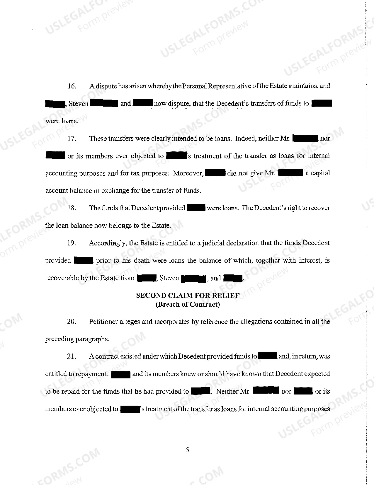 Preview A18 Petition for Recovery of Estate Assets and for Declaratory Judgment Related to Another Defendant