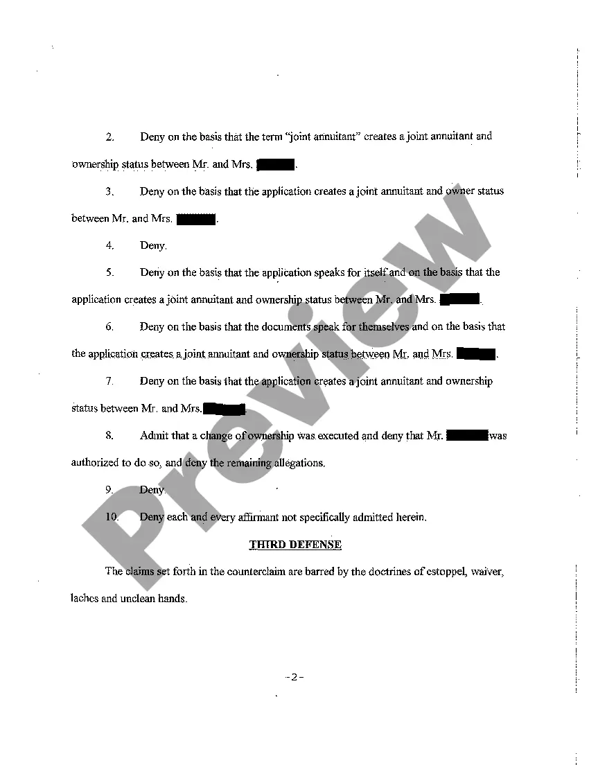 Get A19 Reply to Counterclaim for Declaratory Judgment Preview A19 Reply to Counterclaim for Declaratory Judgment
