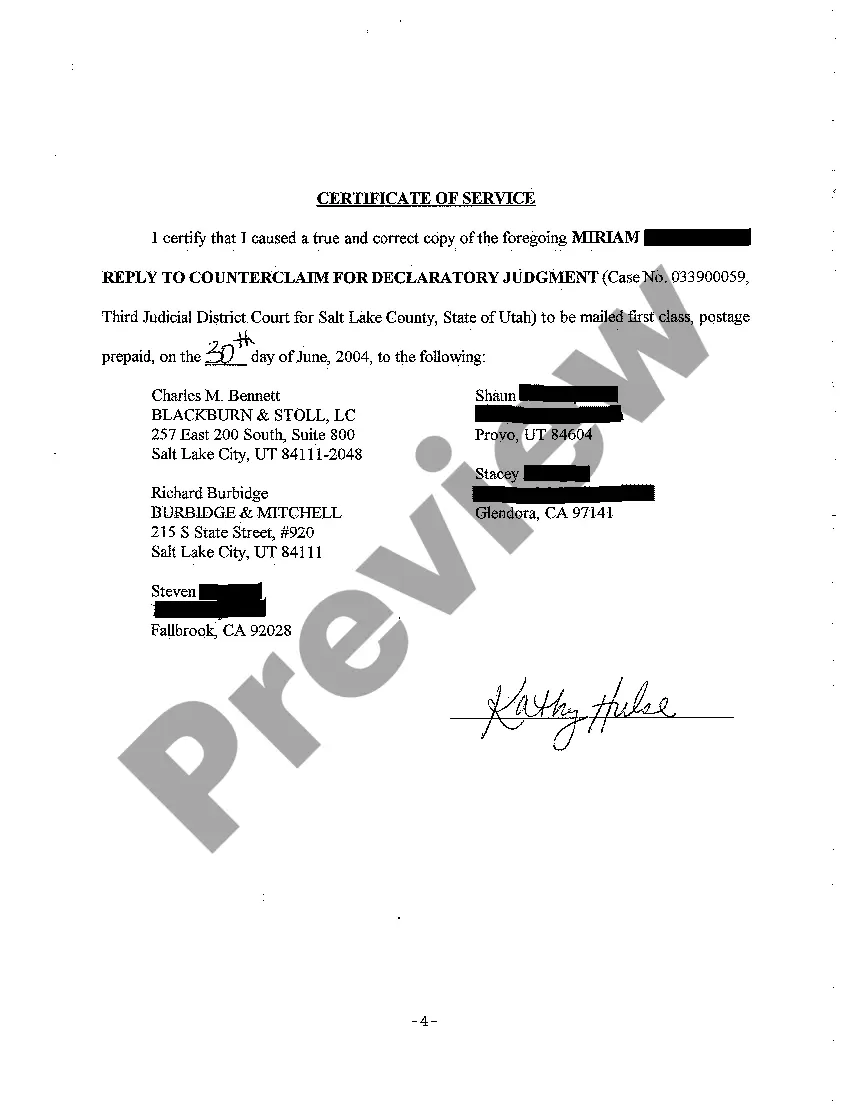 Get A19 Reply to Counterclaim for Declaratory Judgment Preview A19 Reply to Counterclaim for Declaratory Judgment