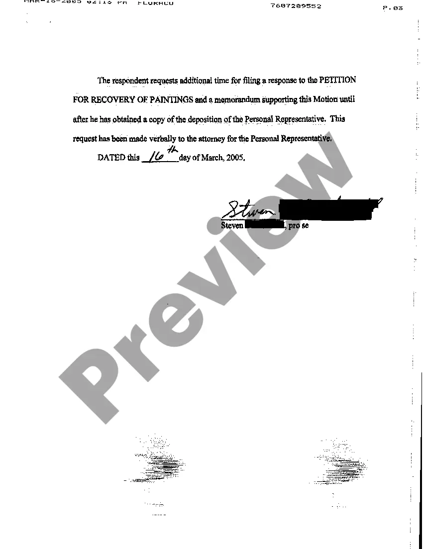 Preview A25 Objection to Motion to File Petition for Recovery of Paintings