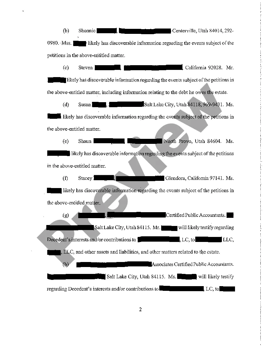 Preview A26 Personal Representative's Fifth Supplemental Initial Disclosures