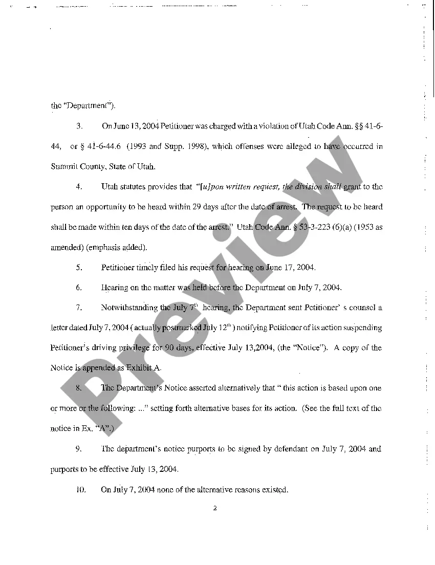 Preview A01 Petition for Review of Drivers License Revocation