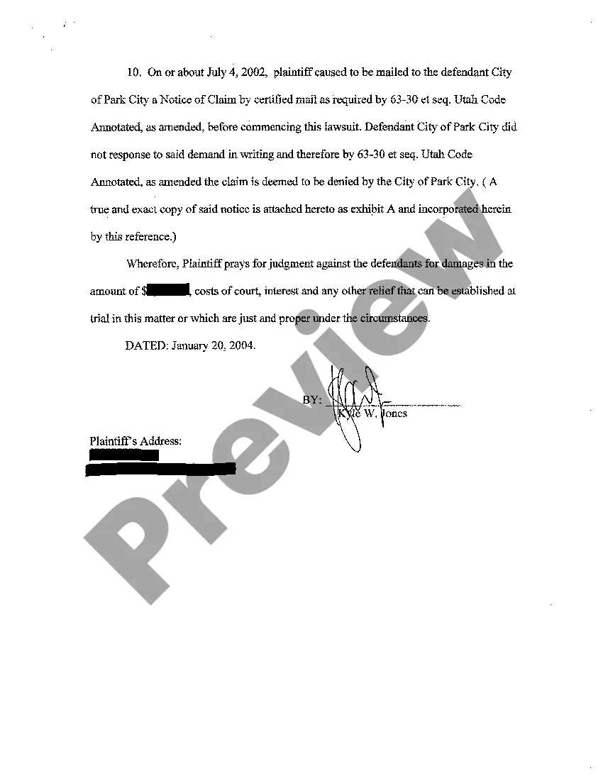 Preview A02 Complaint - Defendant's Employee Acting within the Scope of Employment Negligently Operated Motor Vehicle Resulting in Property Damage