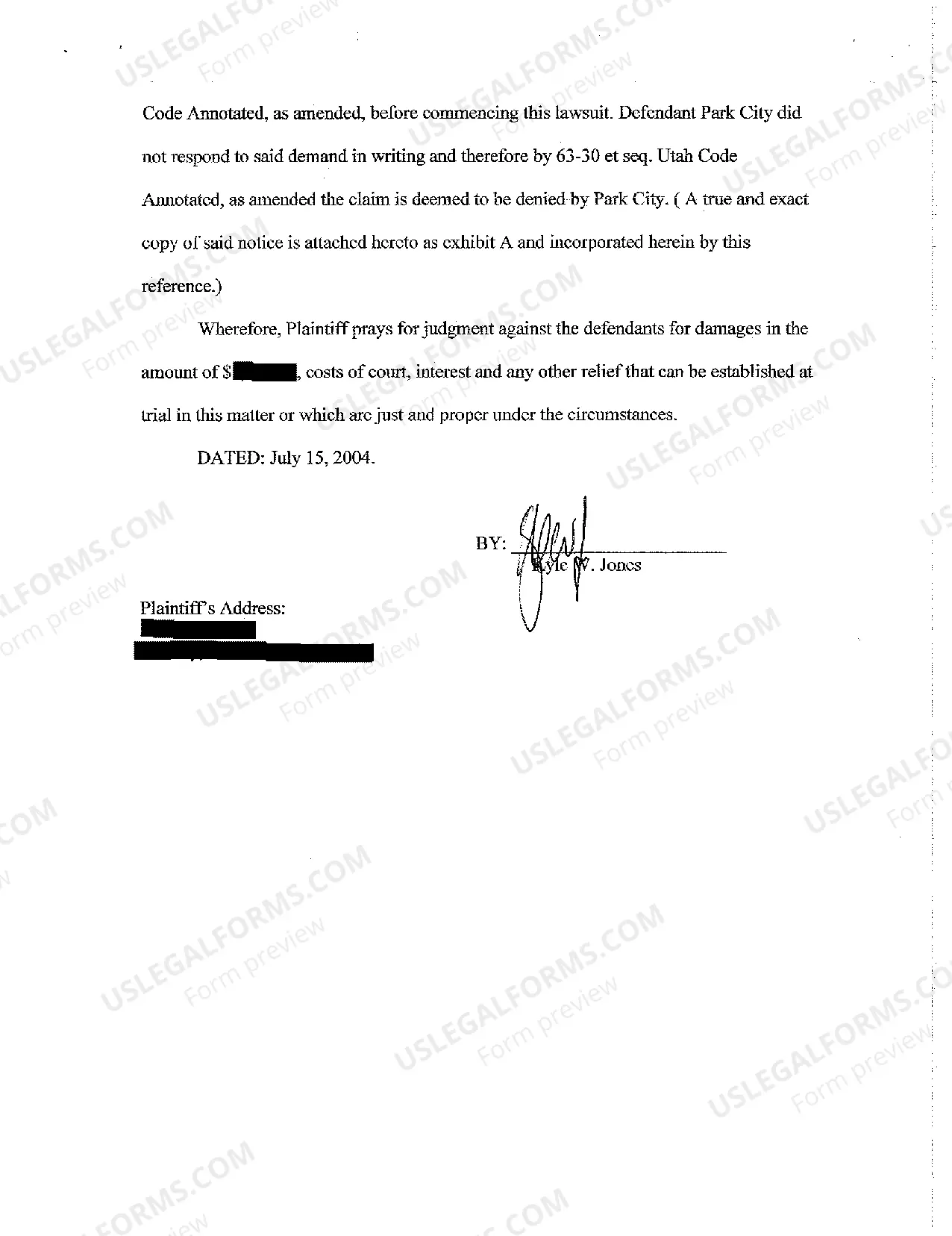 Preview A08 Amended Complaint - Defendant's Employee Acting in the Scope of Employment Negligently Operated Motor Vehicle Resulting in Property Damage