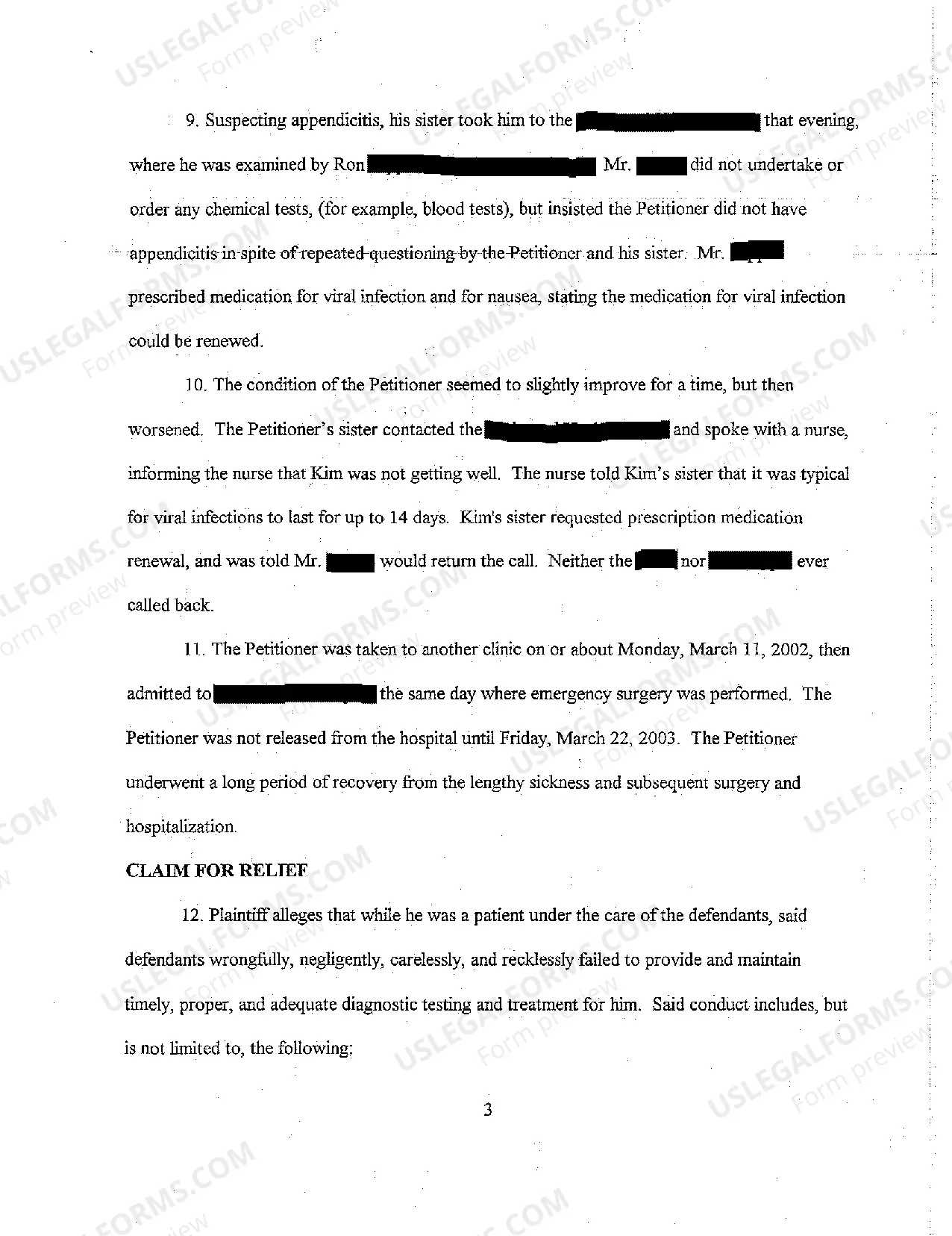Preview A02 Amended Complaint - Medical Malpractice - Failure to Follow Proper Standard of Care