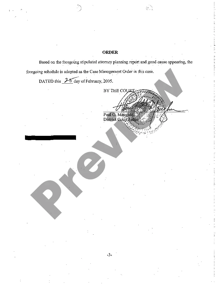 Preview A05 Attorney Planning Report and Scheduling Order