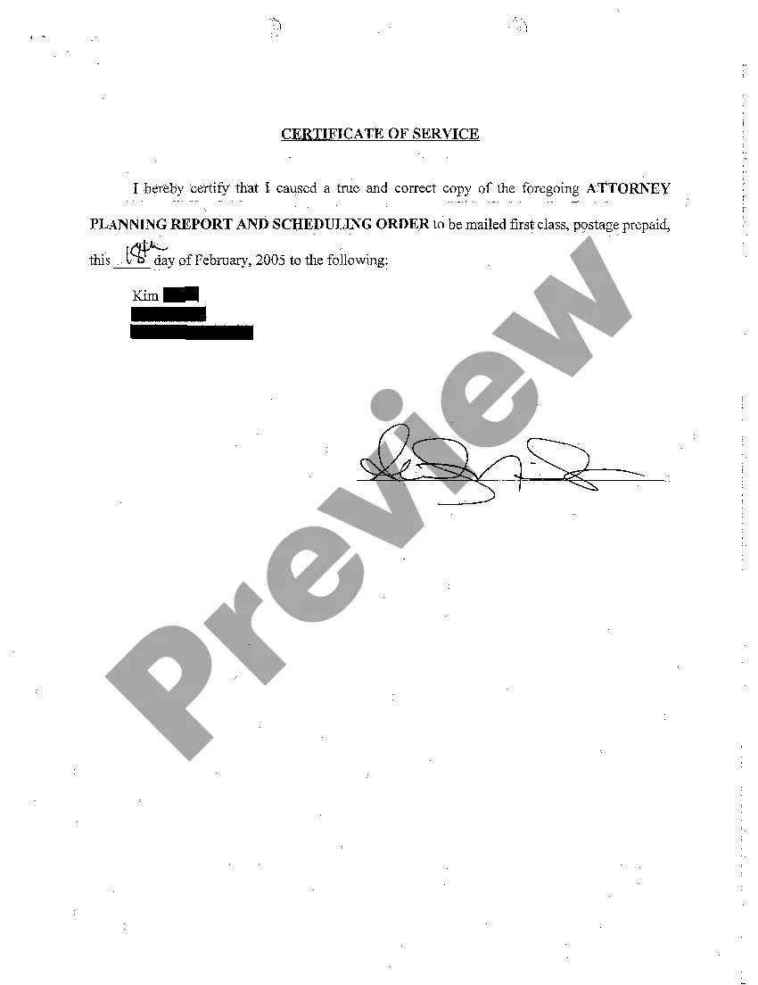 Preview A05 Attorney Planning Report and Scheduling Order