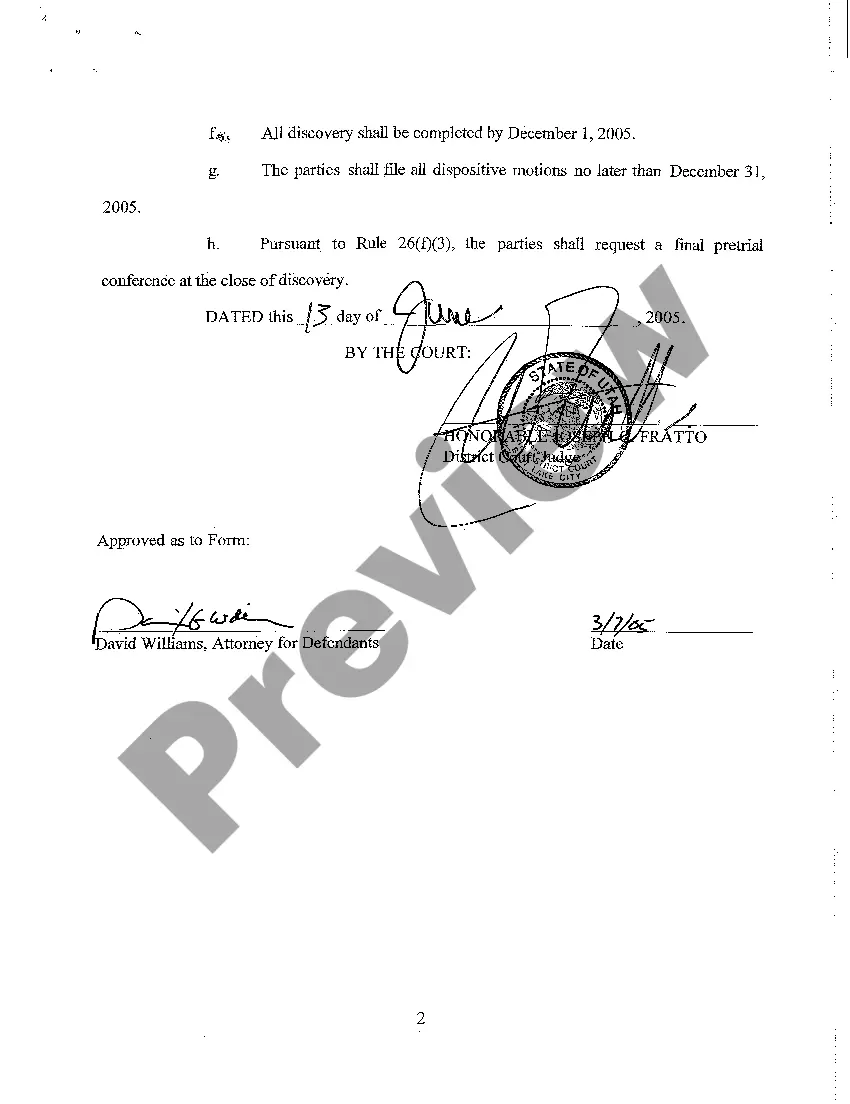 Preview A06 Stipulated Discovery Schedule and Scheduling Order