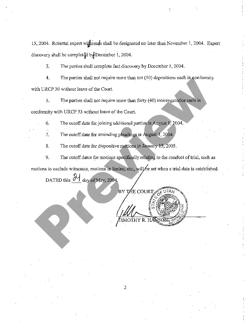 Preview A02 Attorney Planning Report and Discovery Order