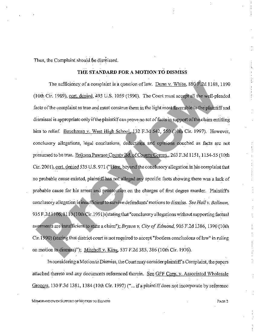 Preview A07 Memorandum in Support of Motion to Dismiss