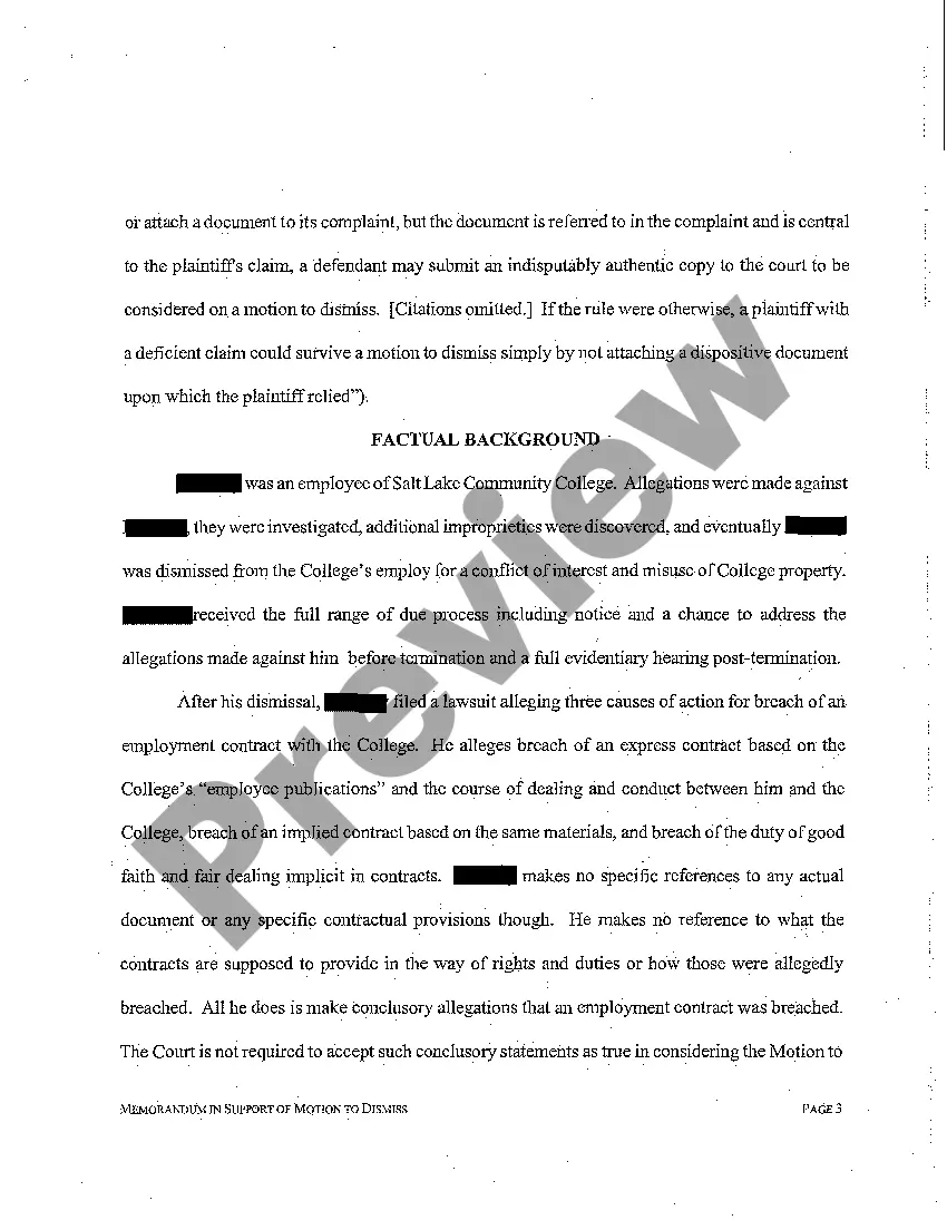 Preview A07 Memorandum in Support of Motion to Dismiss