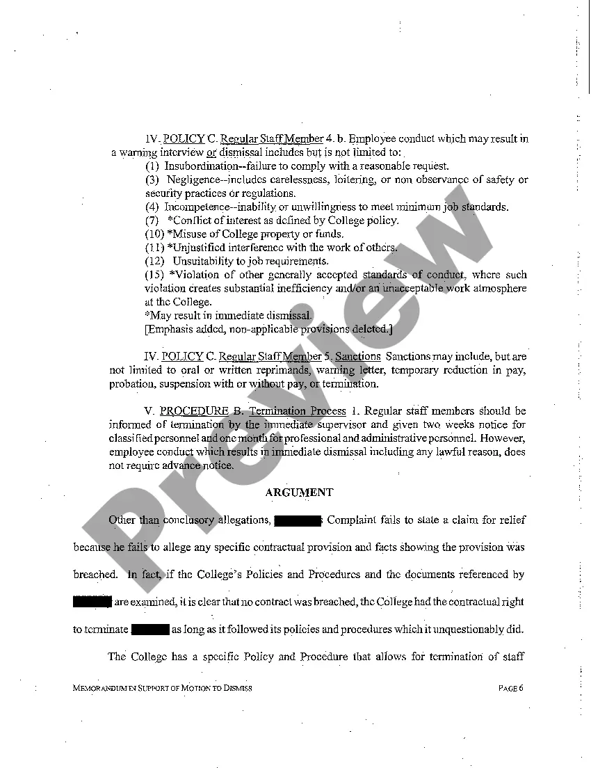 Preview A07 Memorandum in Support of Motion to Dismiss