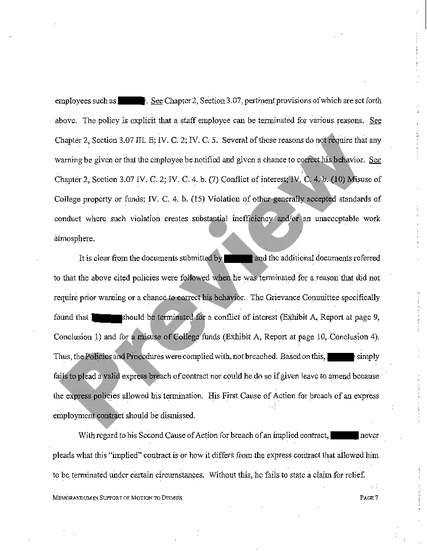 Preview A07 Memorandum in Support of Motion to Dismiss