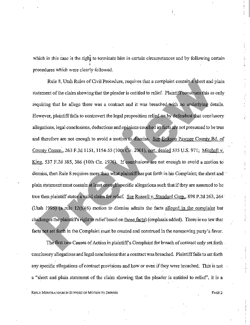 Get A08 Reply to Memorandum in Support of Motion to Dismiss Preview A08 Reply to Memorandum in Support of Motion to Dismiss