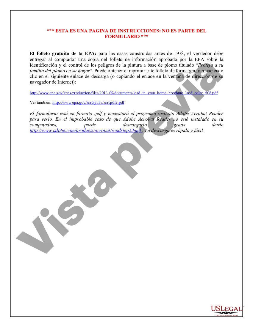 Preview Divulgación de pintura a base de plomo para transacciones de venta