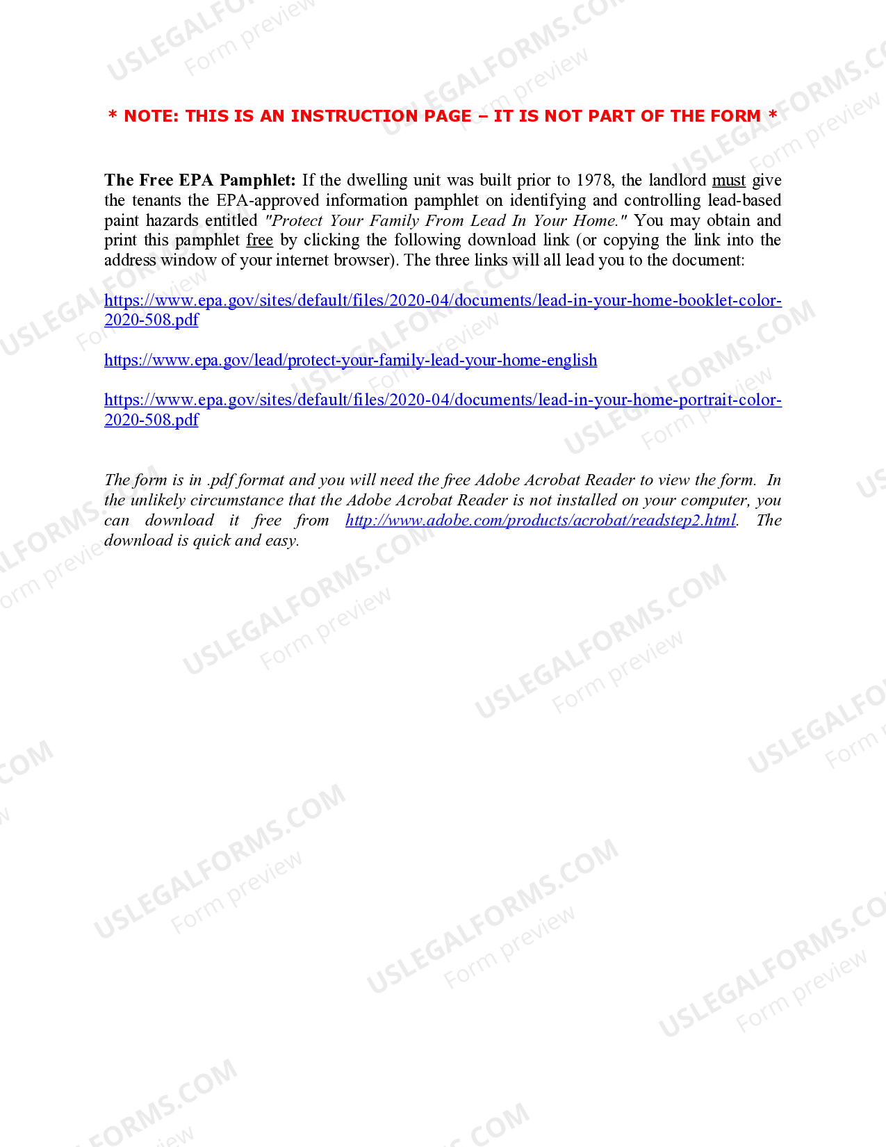 Lead Based Paint Disclosure Utah For Commercial Property US Legal Forms