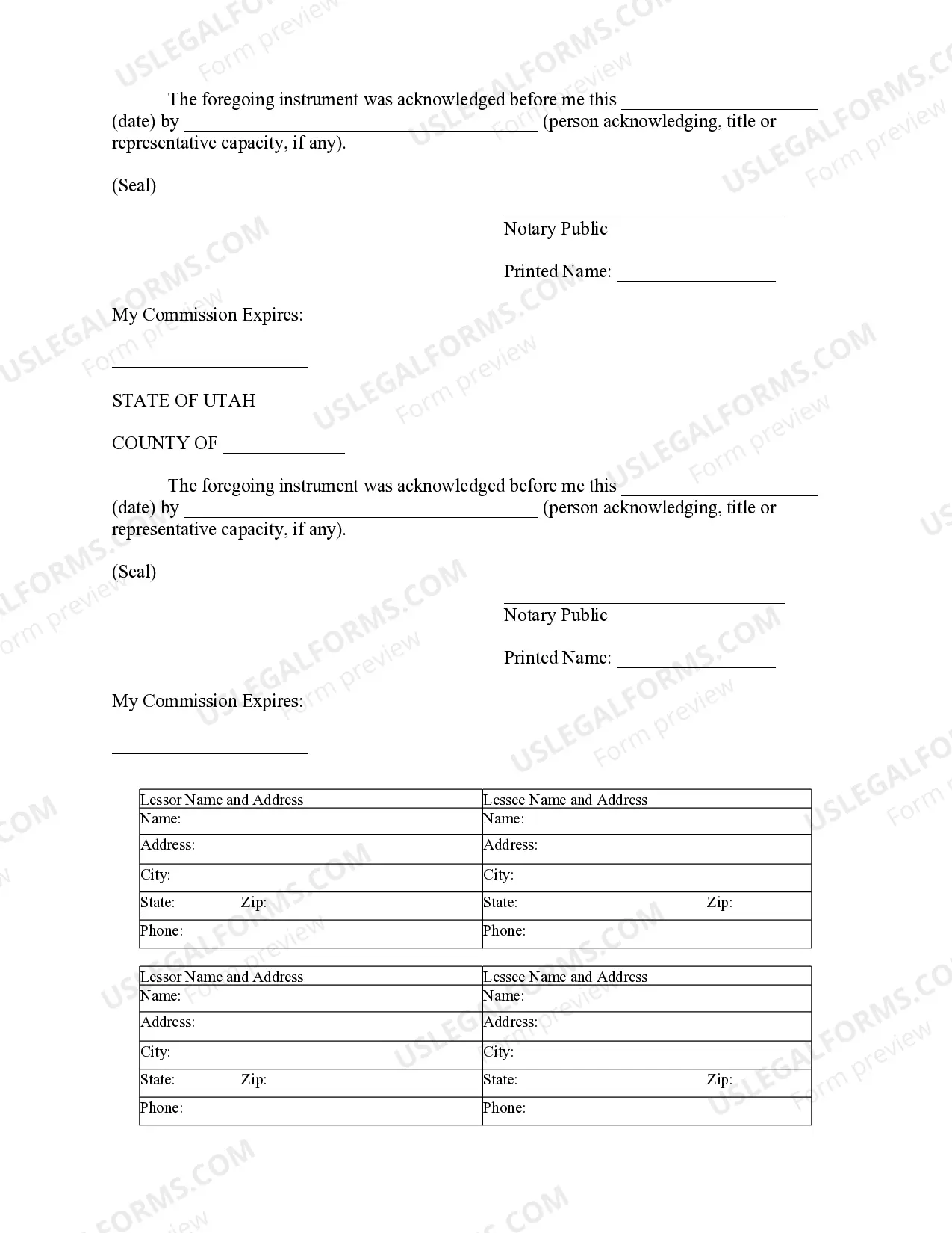 Preview Notice of Lease for Recording