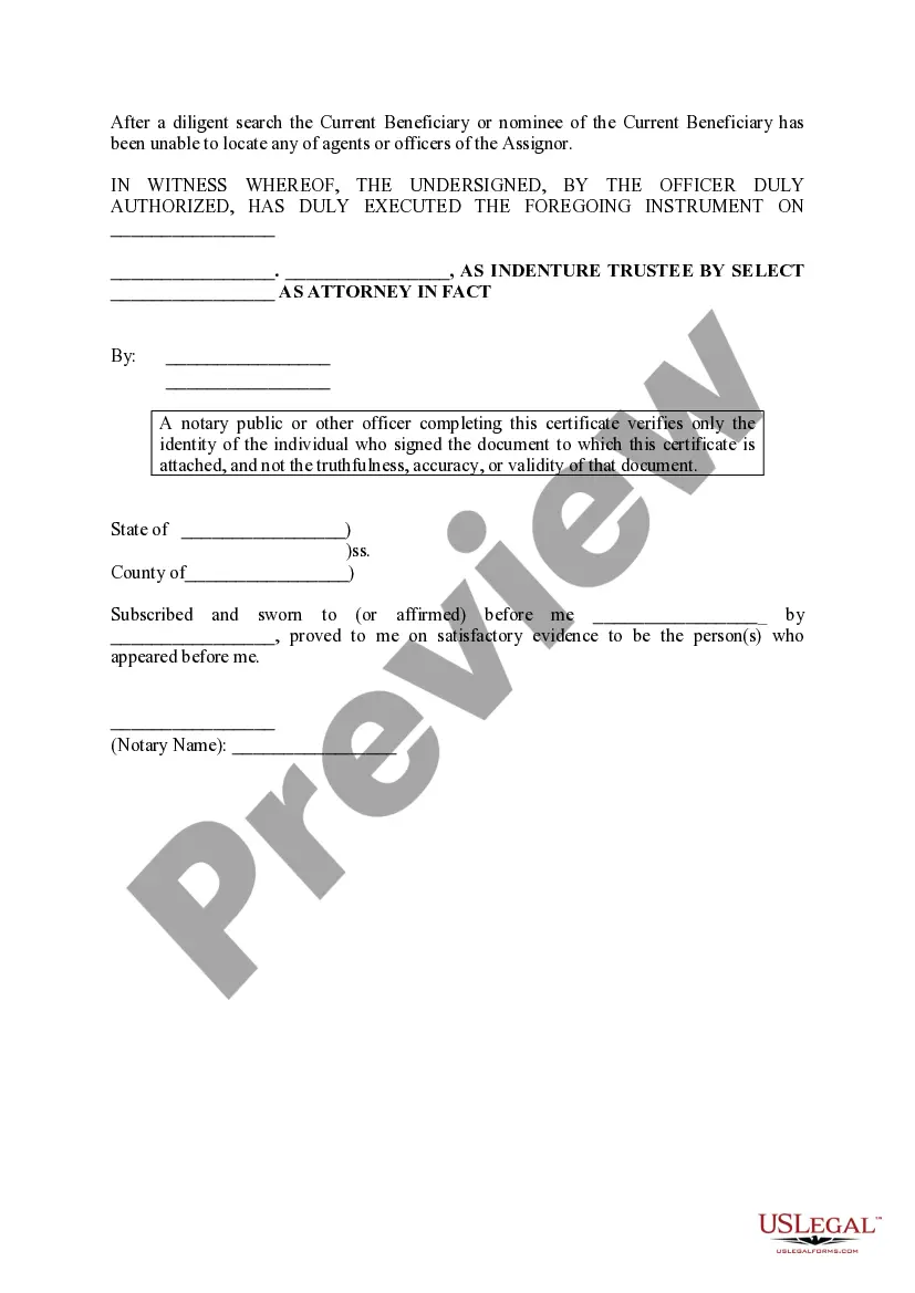 Preview Lost Assignment Affidavit