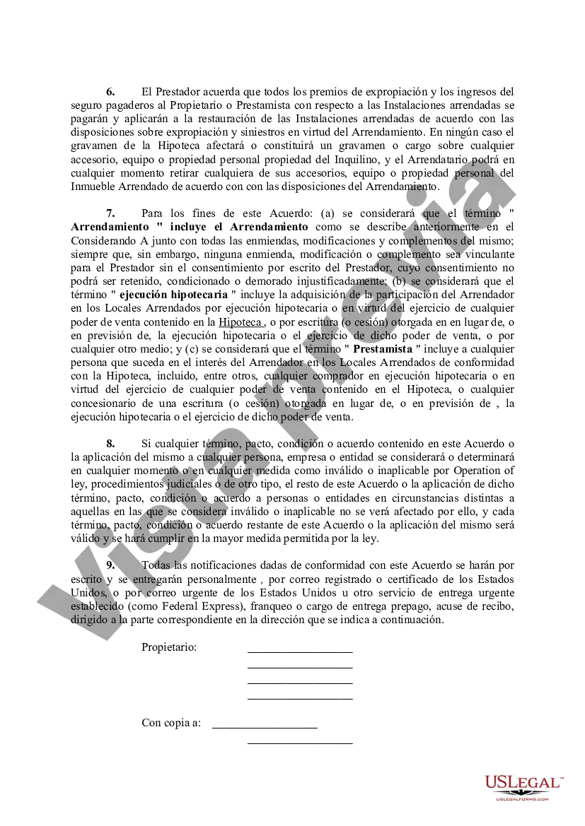 Preview Acuerdo de Subordinación, No Perturbación y Apertura