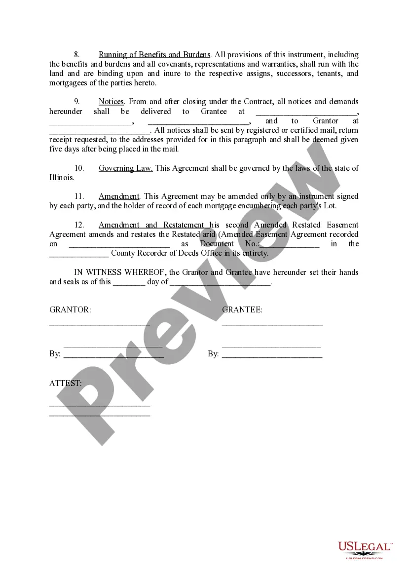 Preview Second Restated and Amended EasementAgreement