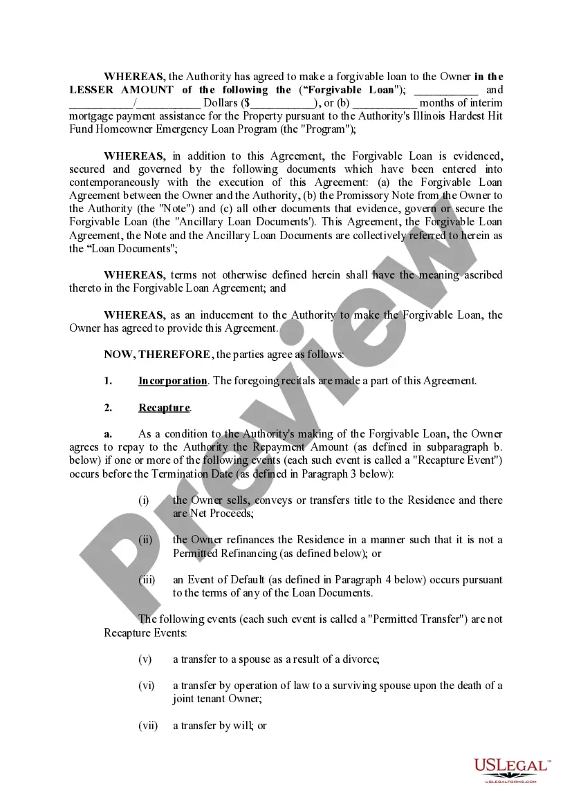 Preview Recapture Agreement