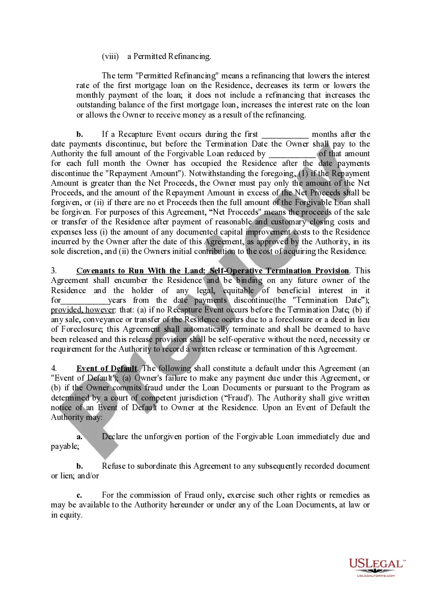 Preview Recapture Agreement