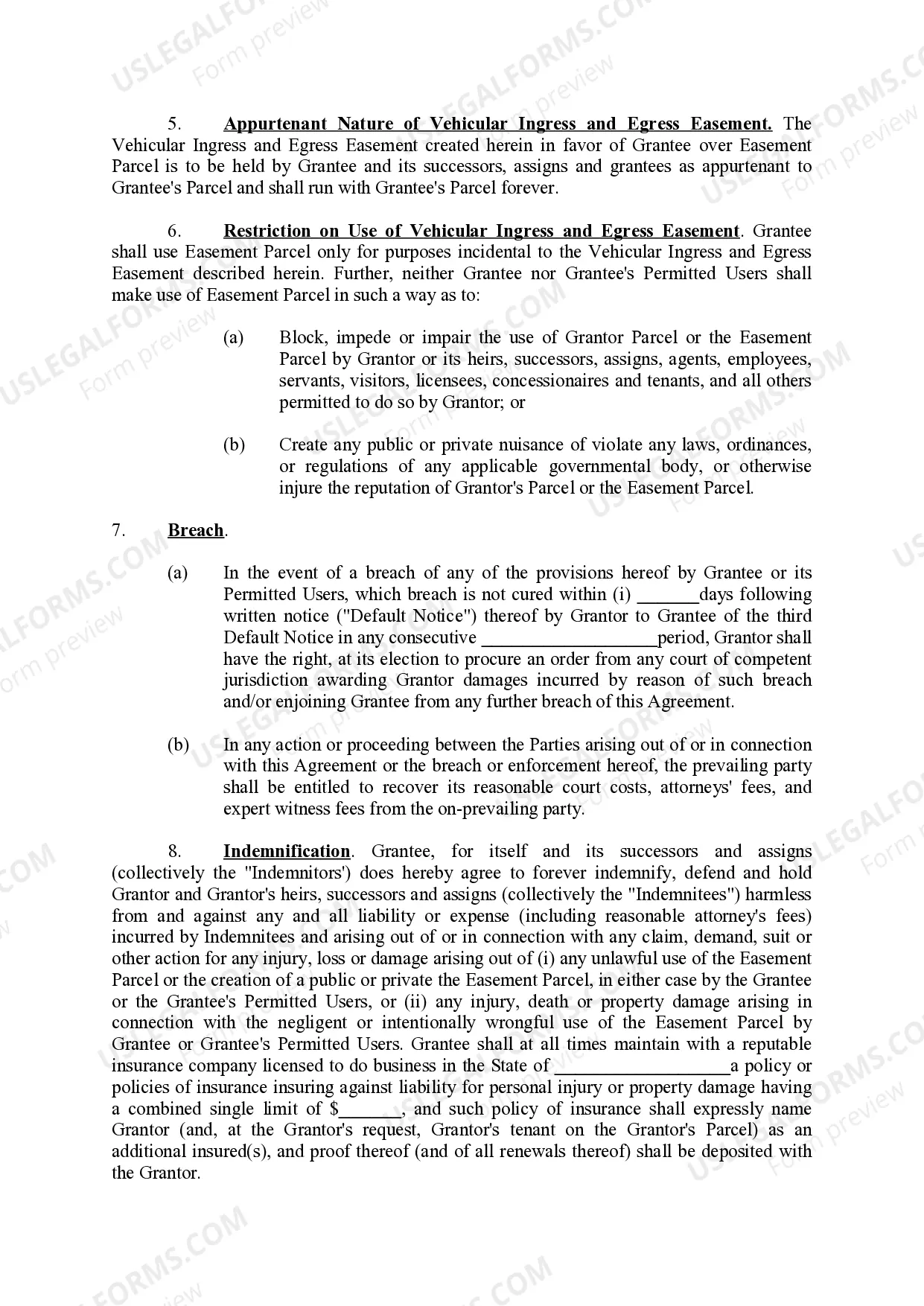 Preview Vehicular Ingress and Egress Agreement