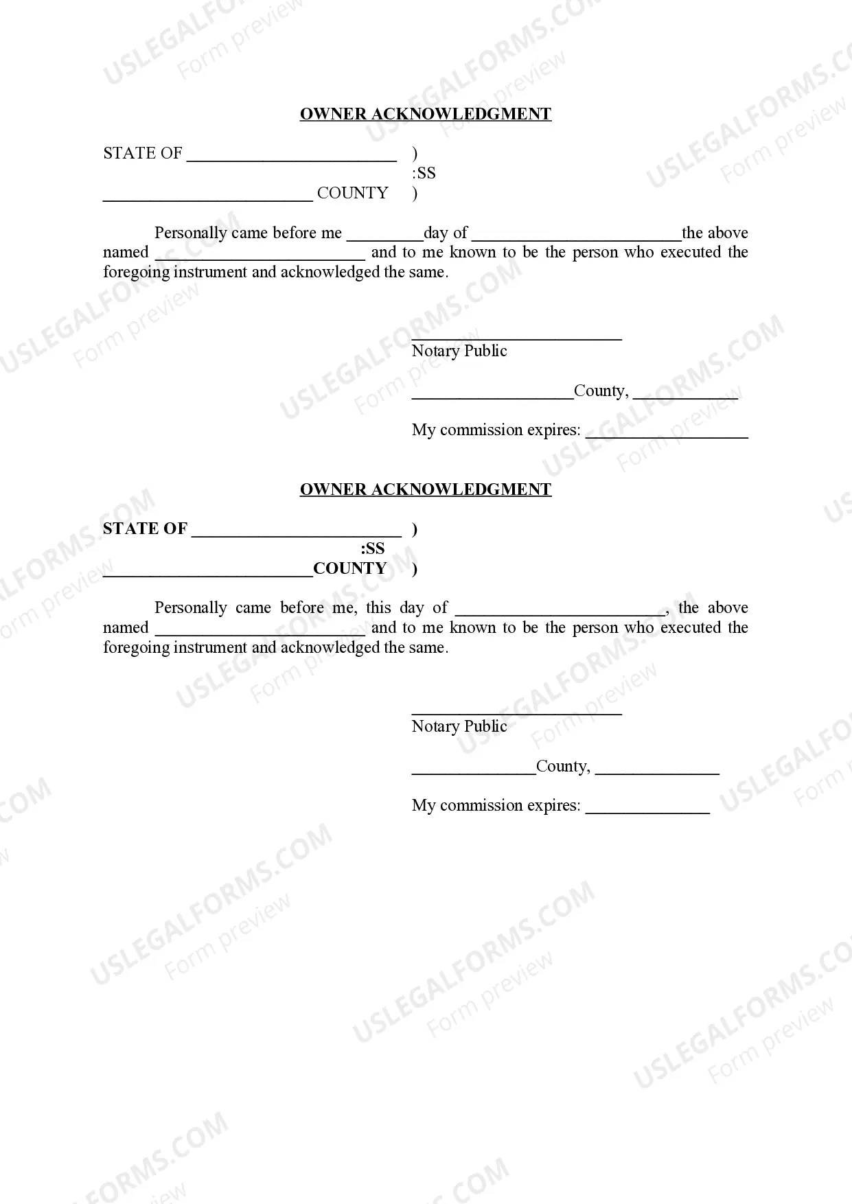 Preview Owner-Occupied Retention Agreement