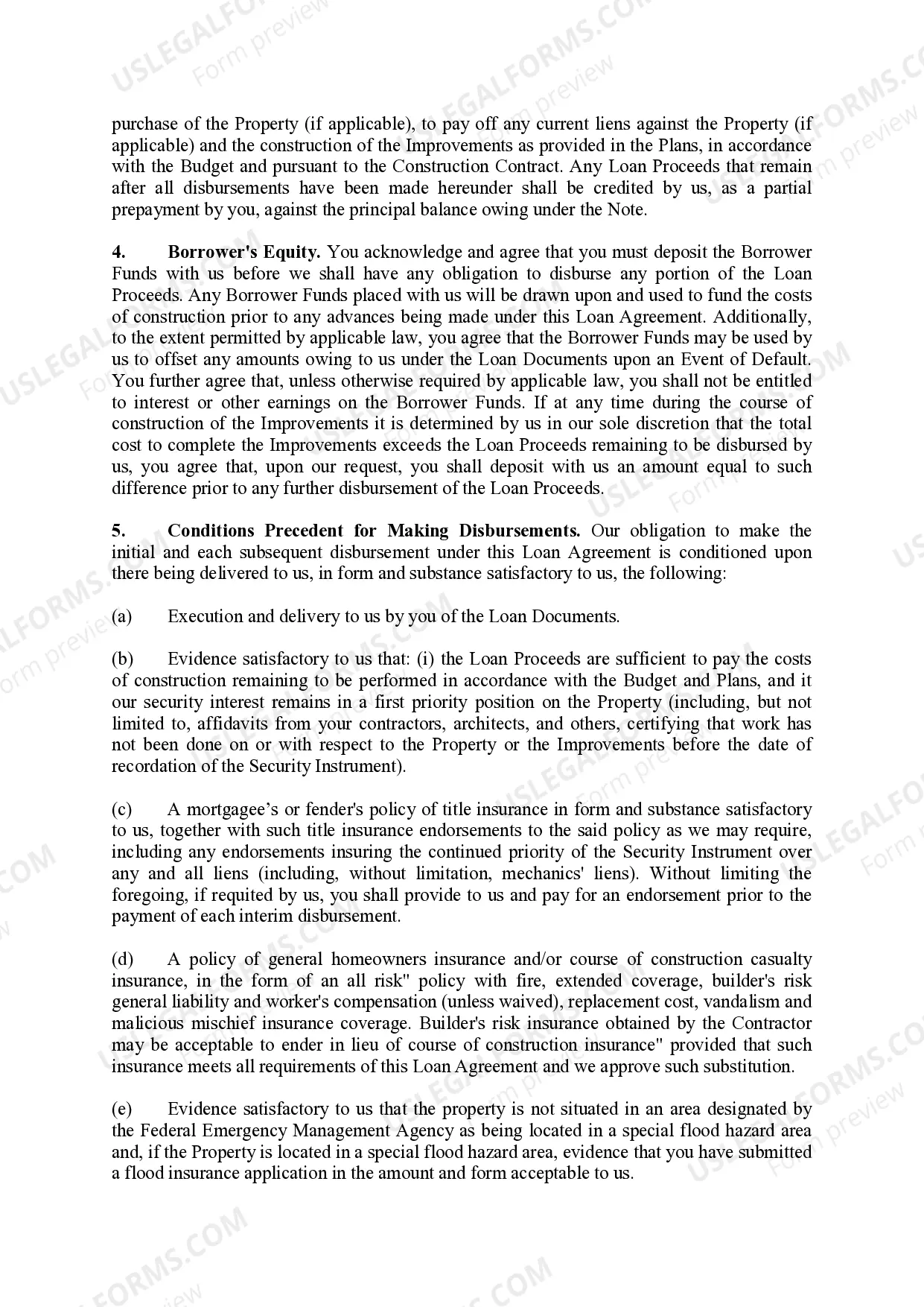 Preview Residential Construction Loan Agreement