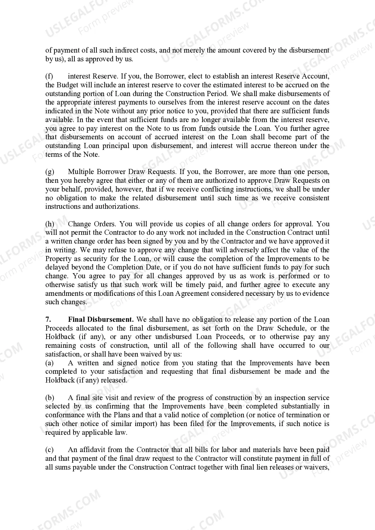 Preview Residential Construction Loan Agreement