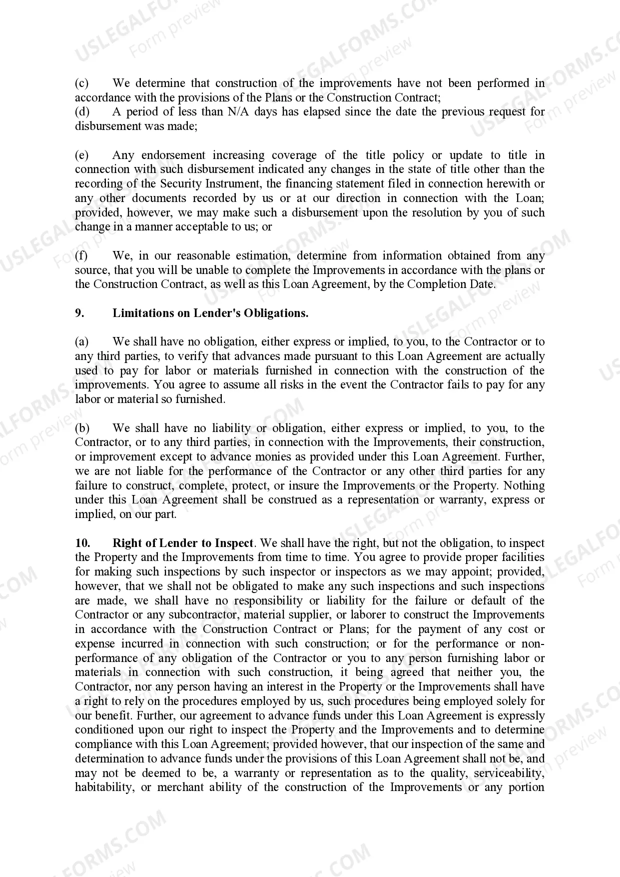 Preview Residential Construction Loan Agreement