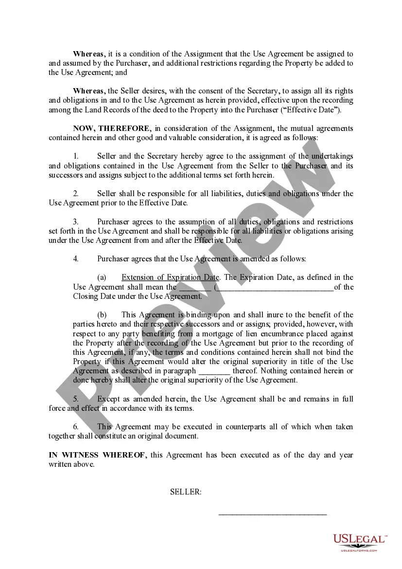 Preview Assumption and Modification of Use Agreement (Assignment)