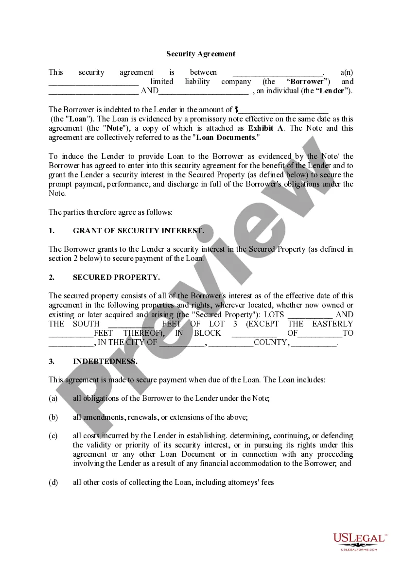 Preview Security Agreement