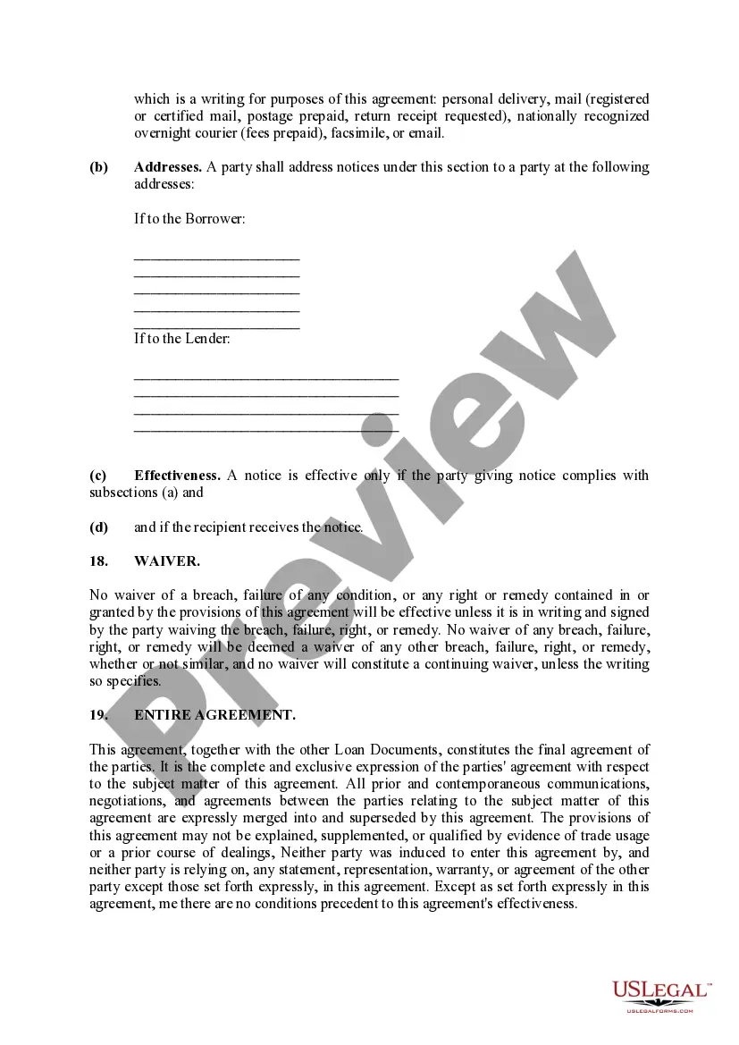 Preview Security Agreement