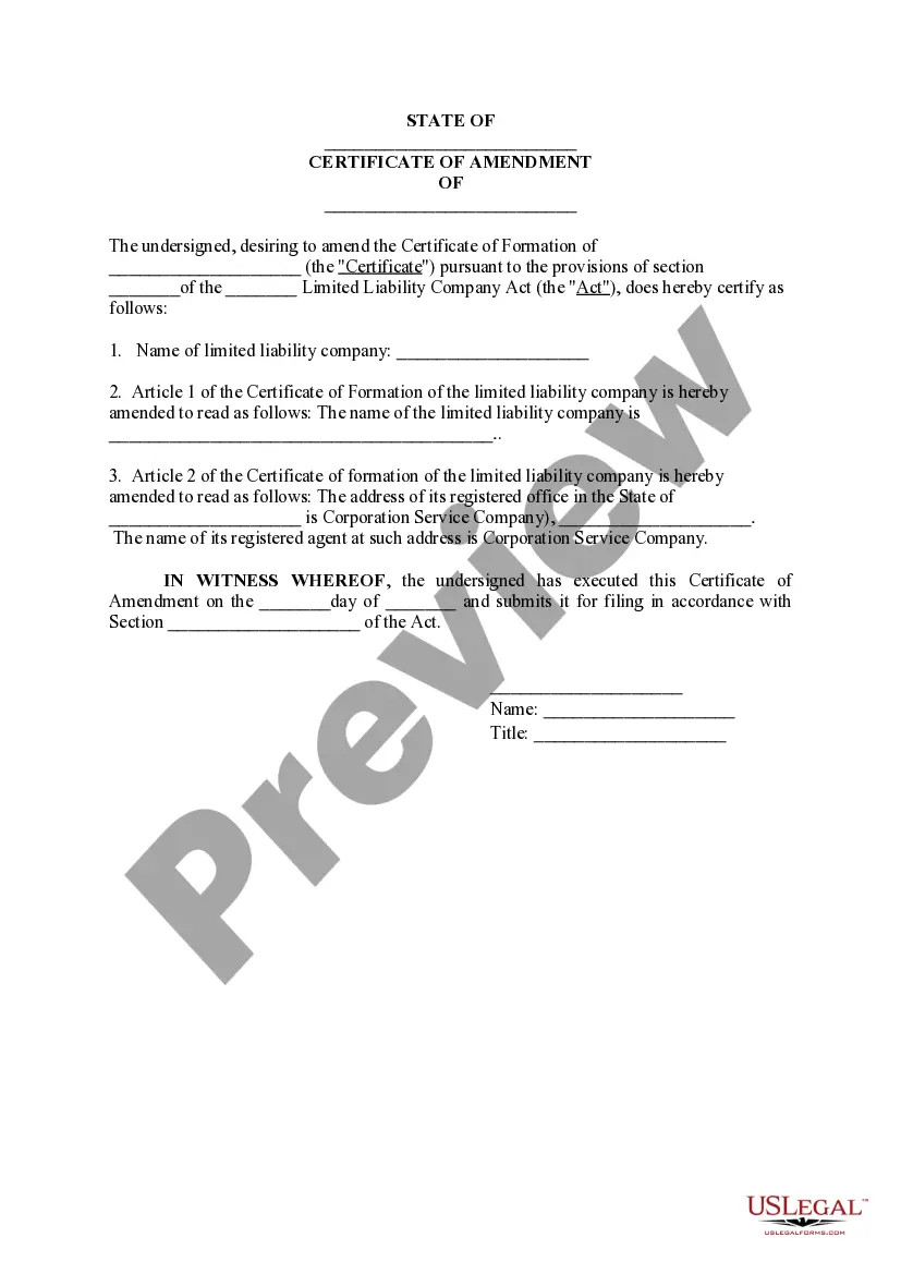 Preview Certificate of Amendment