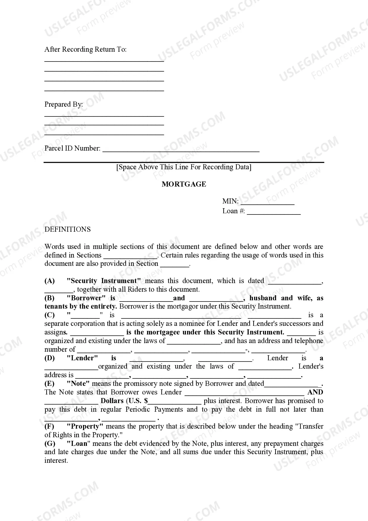 Preview Mortgage Security Agreement