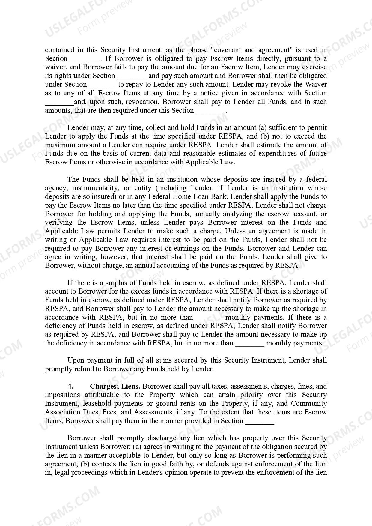 Preview Mortgage Security Agreement