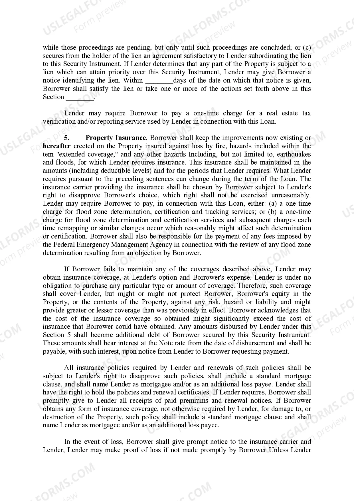 Preview Mortgage Security Agreement