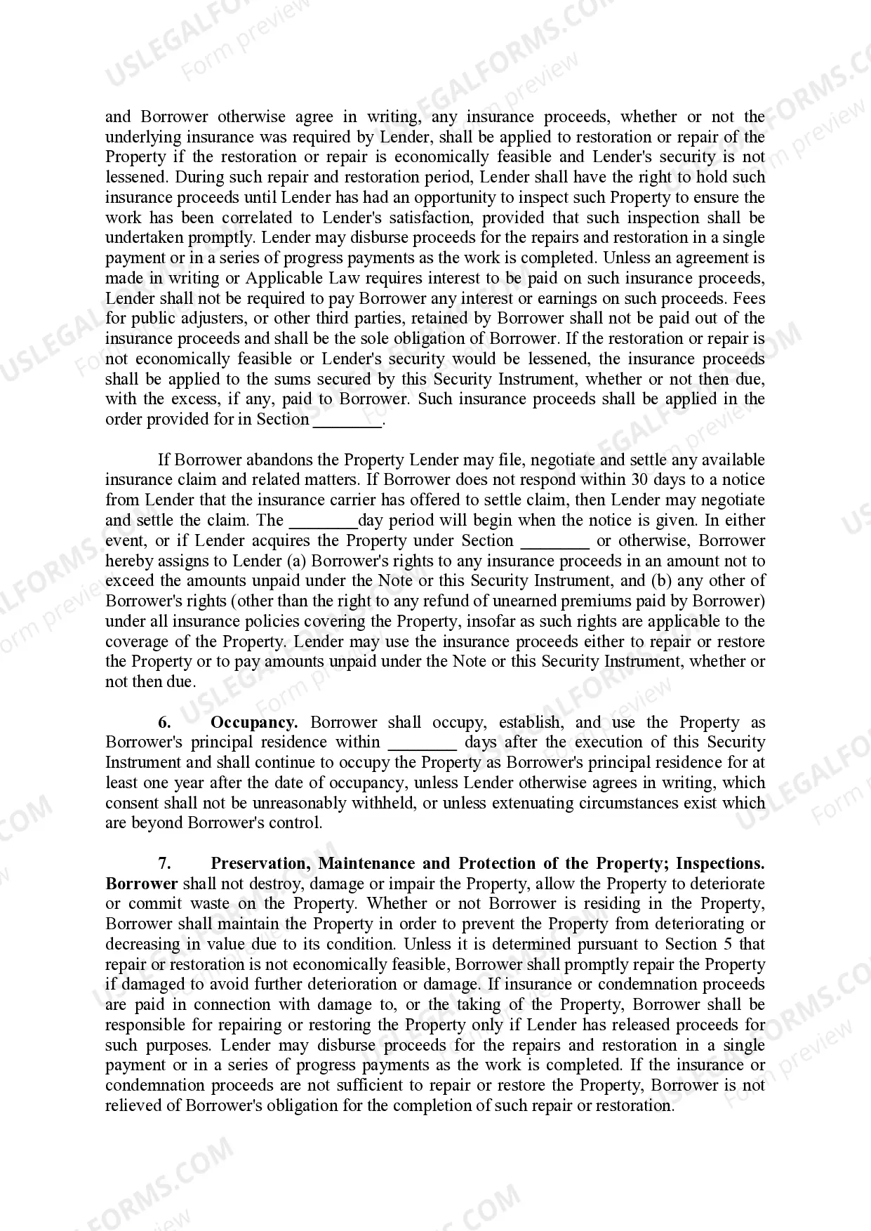 Preview Mortgage Security Agreement