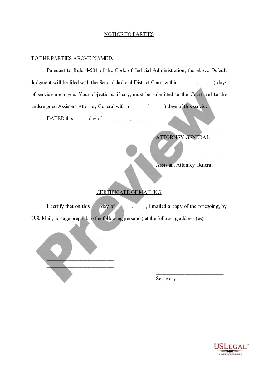 Preview Default Judgment