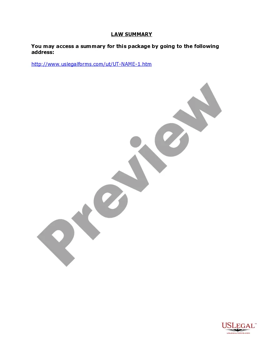 Preview Utah Name Change Instructions and Forms Package for an Adult