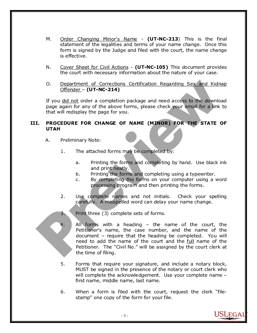 utah-name-change-instructions-and-forms-package-for-a-minor-minor