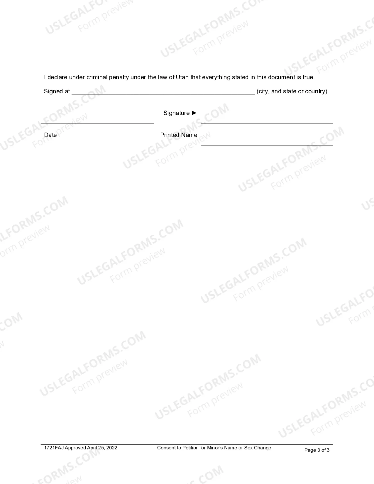 Preview Consent to Name Change
