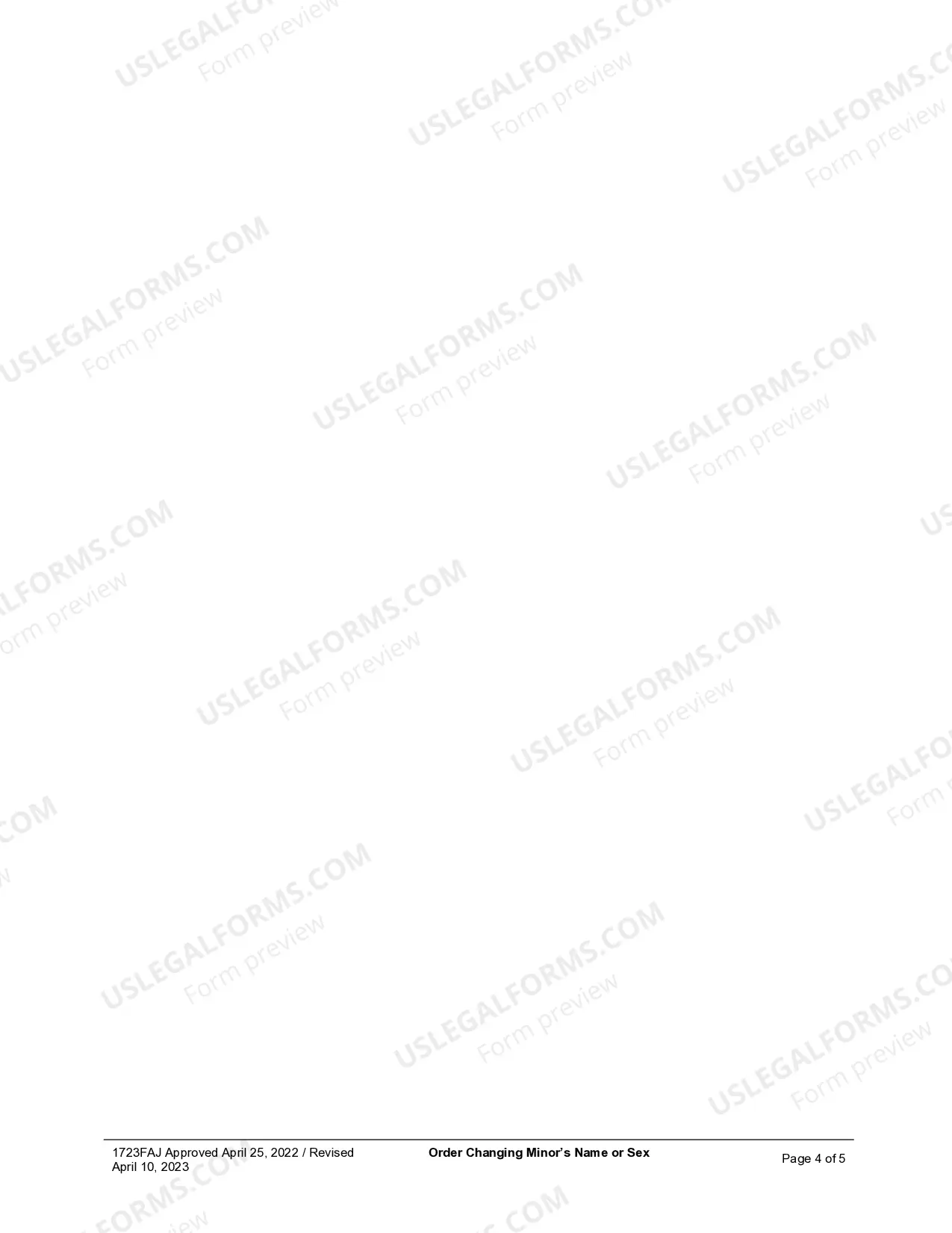 Preview Order for Name Change