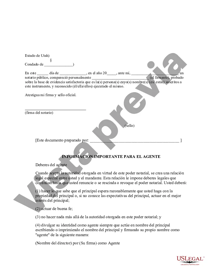 Preview Poder general duradero para la propiedad y las finanzas o efectivo financiero en caso de incapacidad
